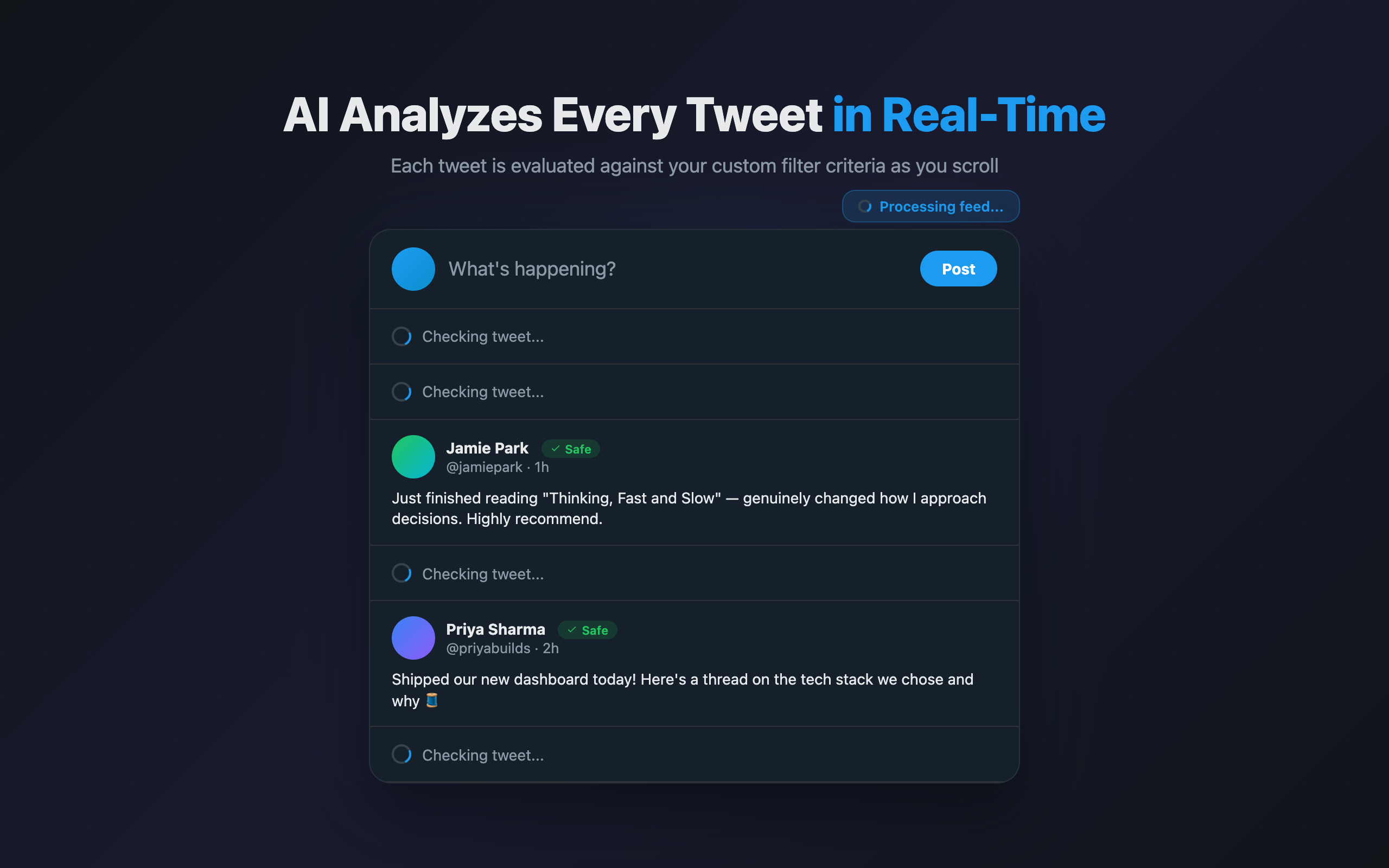 AI analyzing tweets in real-time